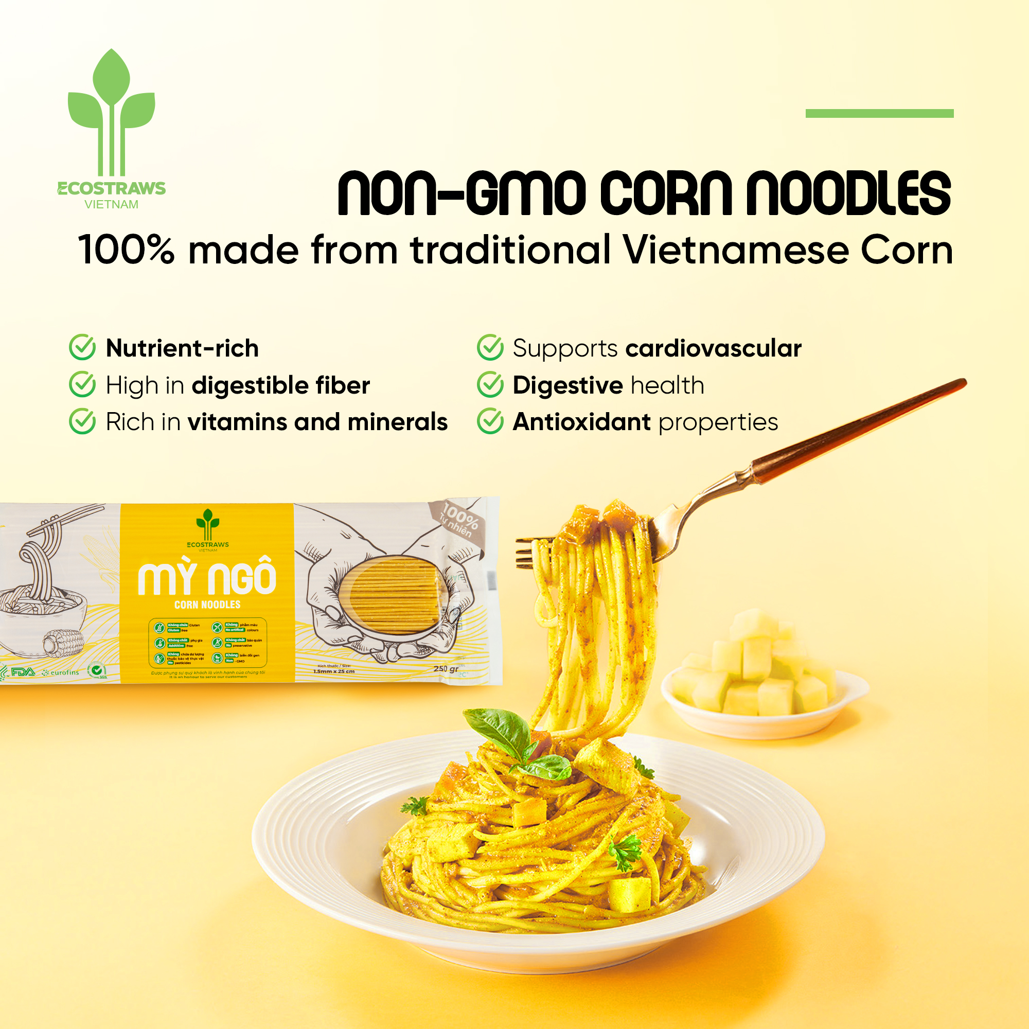 Non-GMO corn noodles