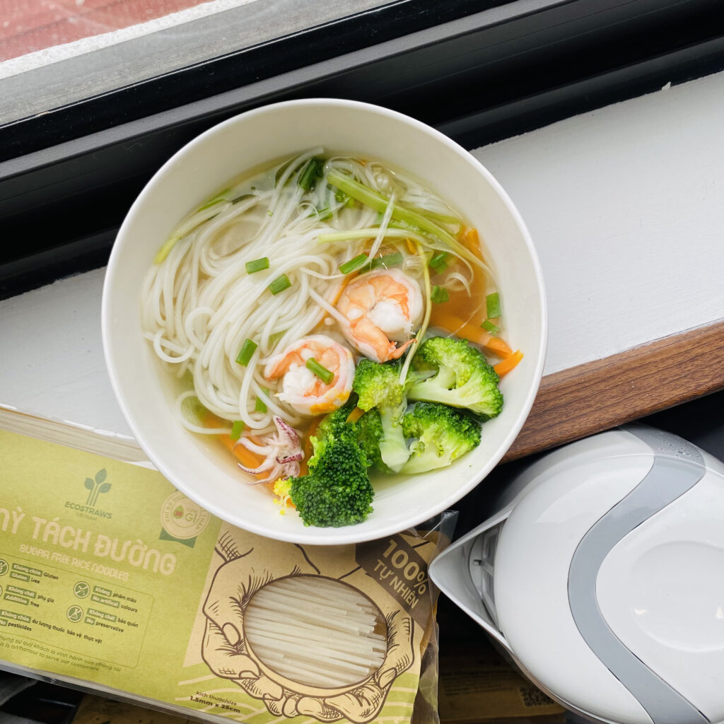 Dish made from Eco Straws sugar free noodles