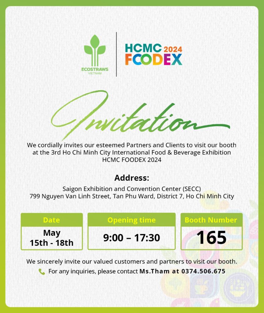 Eco Straws Foodex HCMC 2024 invitation